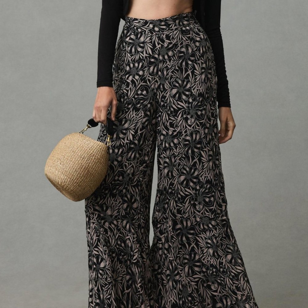 NWT Anthropologie Florence Balducci Flowy Wide-Leg Pants, Size 6